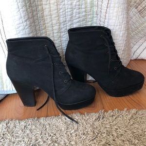 Lace up heel booties